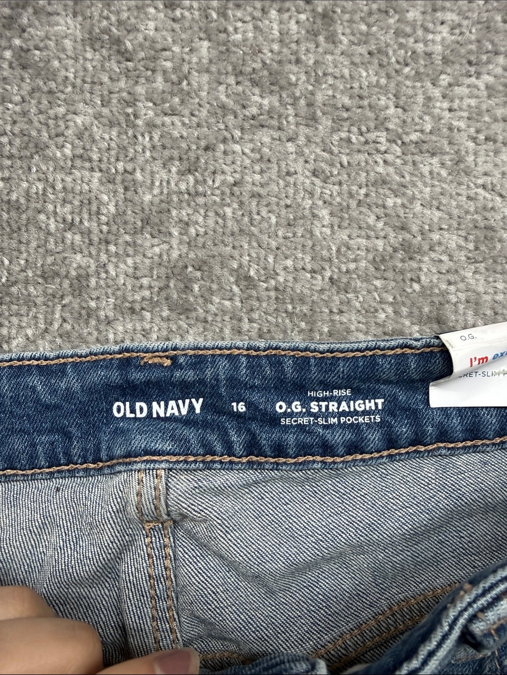 NWT Old Navy OG Straight Leg Blue Jeans Womens 16 High Rise - Picture 7 of 11